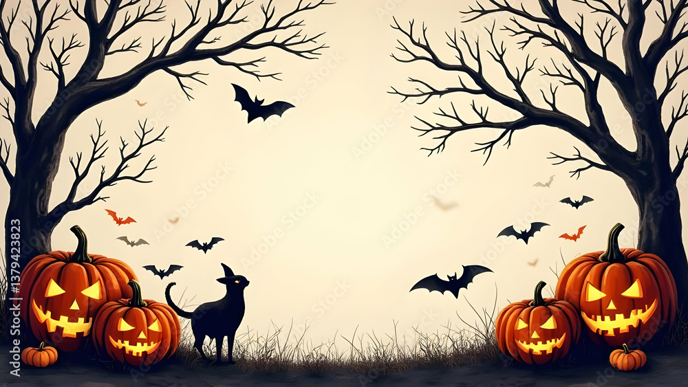 Halloween background illustration copy space Halloween background illustration copy space