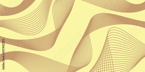 Premium background design with digital line pattern (texture) in gold color. Vector horizontal golden template for business banner, formal invitation, luxury voucher, prestigious gift certificate