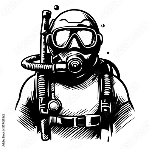 Silhouette portrait of a diver