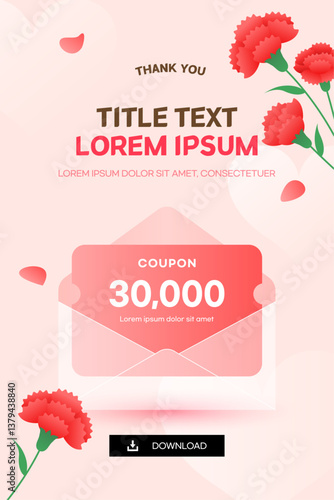 Mothers day background with carnation illustration
