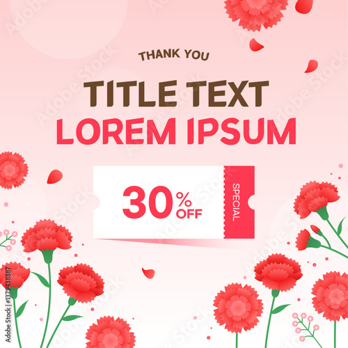 Mothers day background with carnation illustration
