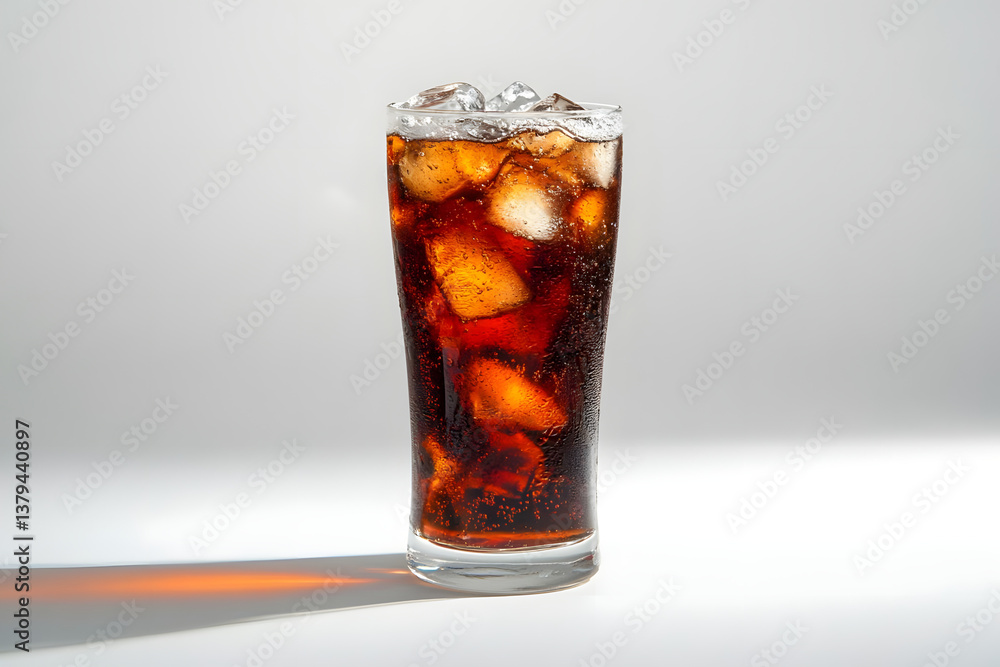 Iced Dark Soda Drink with Ice Cubes Iced Dark Soda Drink with Ice Cubes
