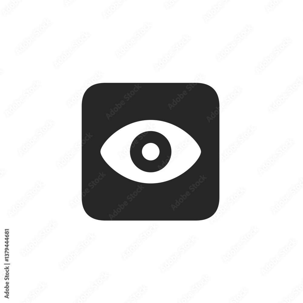 Filled Square Eye Icon Filled Square Eye Icon