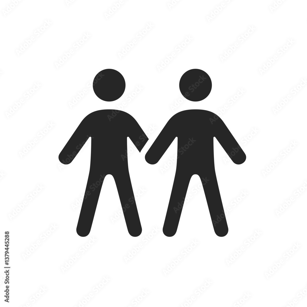 Two Figures Right Holding Hands Icon Two Figures Right Holding Hands Icon