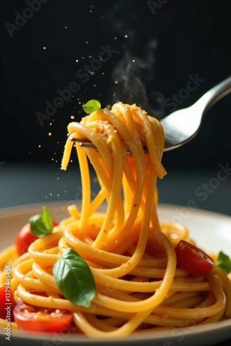 Twirling spaghetti on fork , fork, swirl, pasta