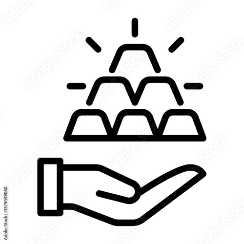 gold outline icon. gold black line illustration.