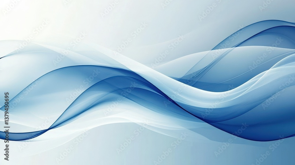 Obraz premium Abstract Blue and White Wave Design