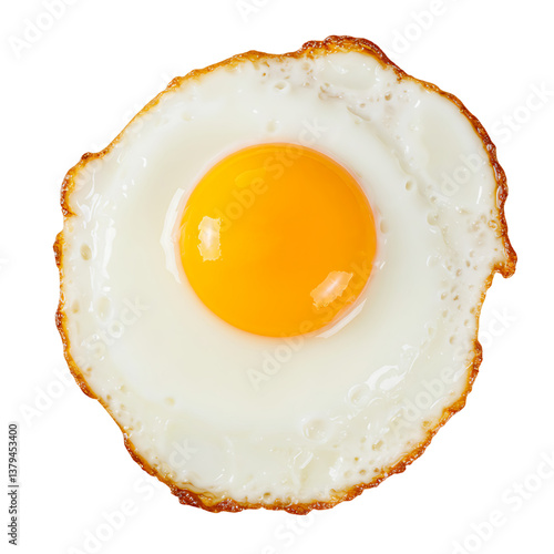 fried egg isolated on white background 