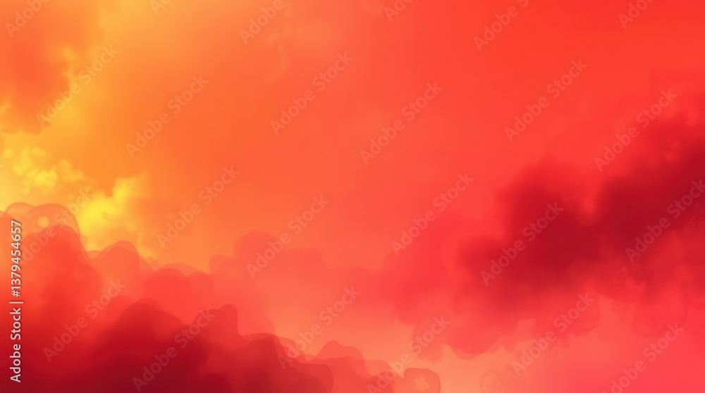 Dramatic Sky with Red and Orange Clouds Creating a Fiery Atmosphere Dramatic Sky with Red and Orange Clouds Creating a Fiery Atmosphere