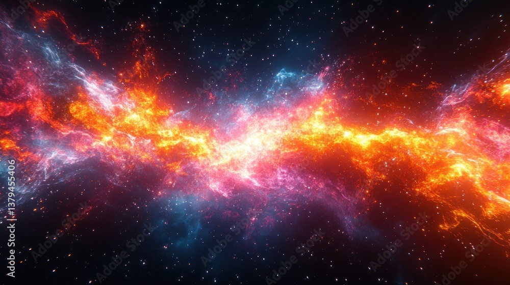 Abstract vibrant cosmic explosion of blue and green lights in a dark space background with glowing particles and dynamic movement Abstract vibrant cosmic explosion of blue and green lights in a dark space background with glowing particles and dynamic movement