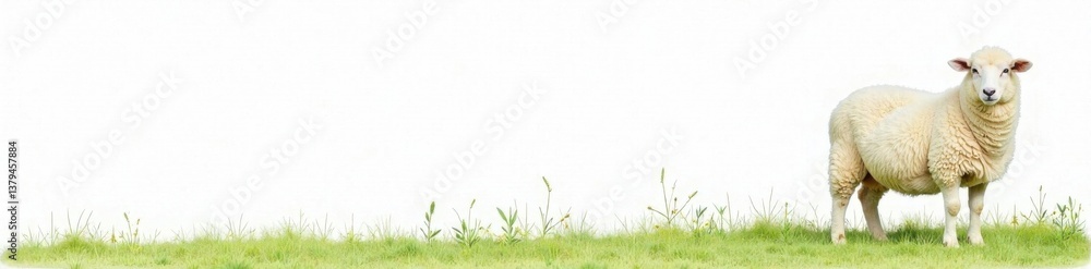 Sheep isolated on white background, white background, rustic, isolated