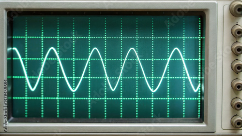 Fototapeta oscilloscope displays wave pattern showcasing strength in testing and engineering applications