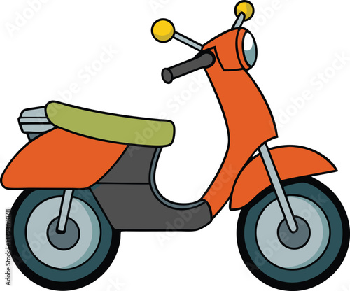 motor bike cartoon vector art