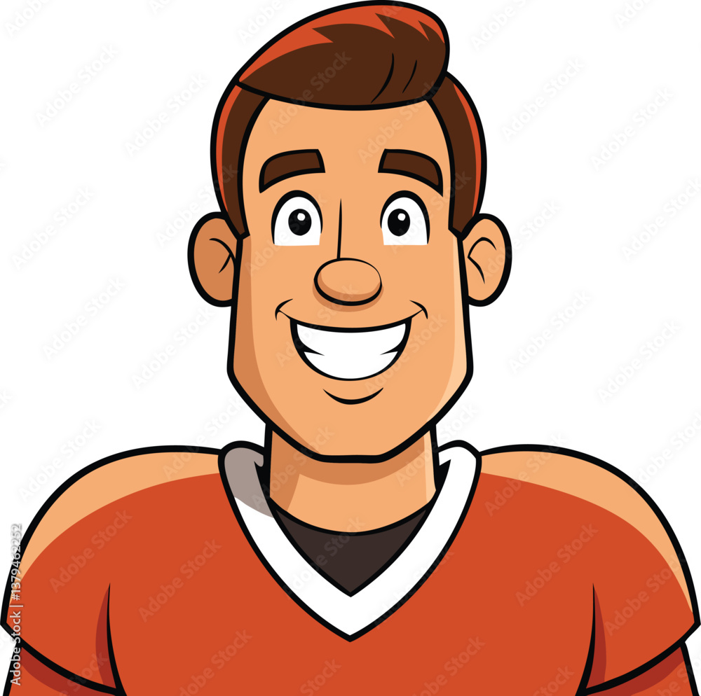 nice smile football player cartoon vector art nice smile football player cartoon vector art