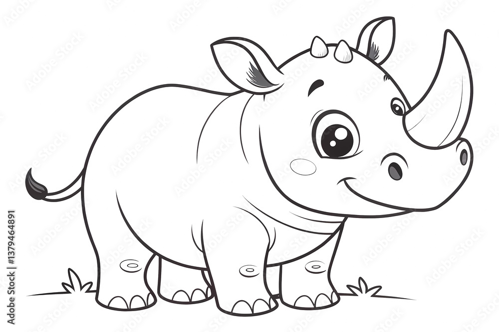 Obraz premium coloring page with rhino