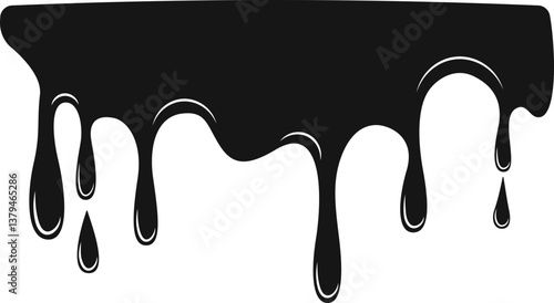 Thick, sticky black fluid forming a slow-dripping shape.