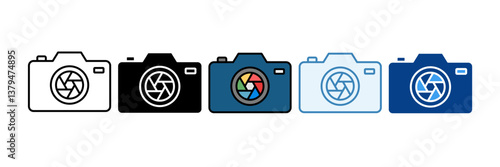 Digital Camera  Icon Set Multiple Style Collection