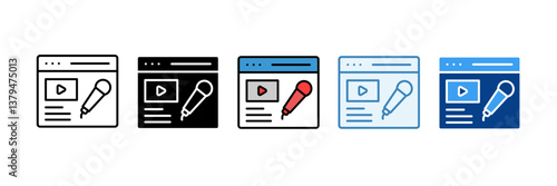 Digital Journalism  Icon Set Multiple Style Collection