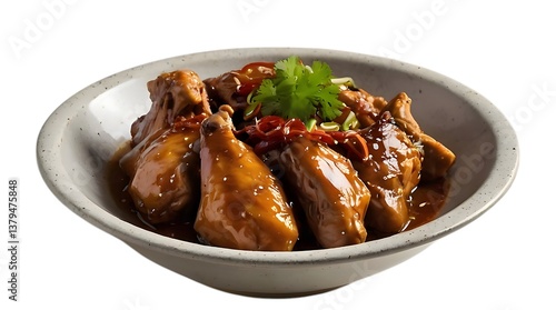 Chicken Braised in Brown Sauce, Asian Cuisine.....