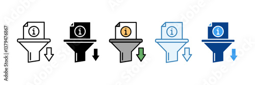 Information Filtering  Icon Set Multiple Style Collection