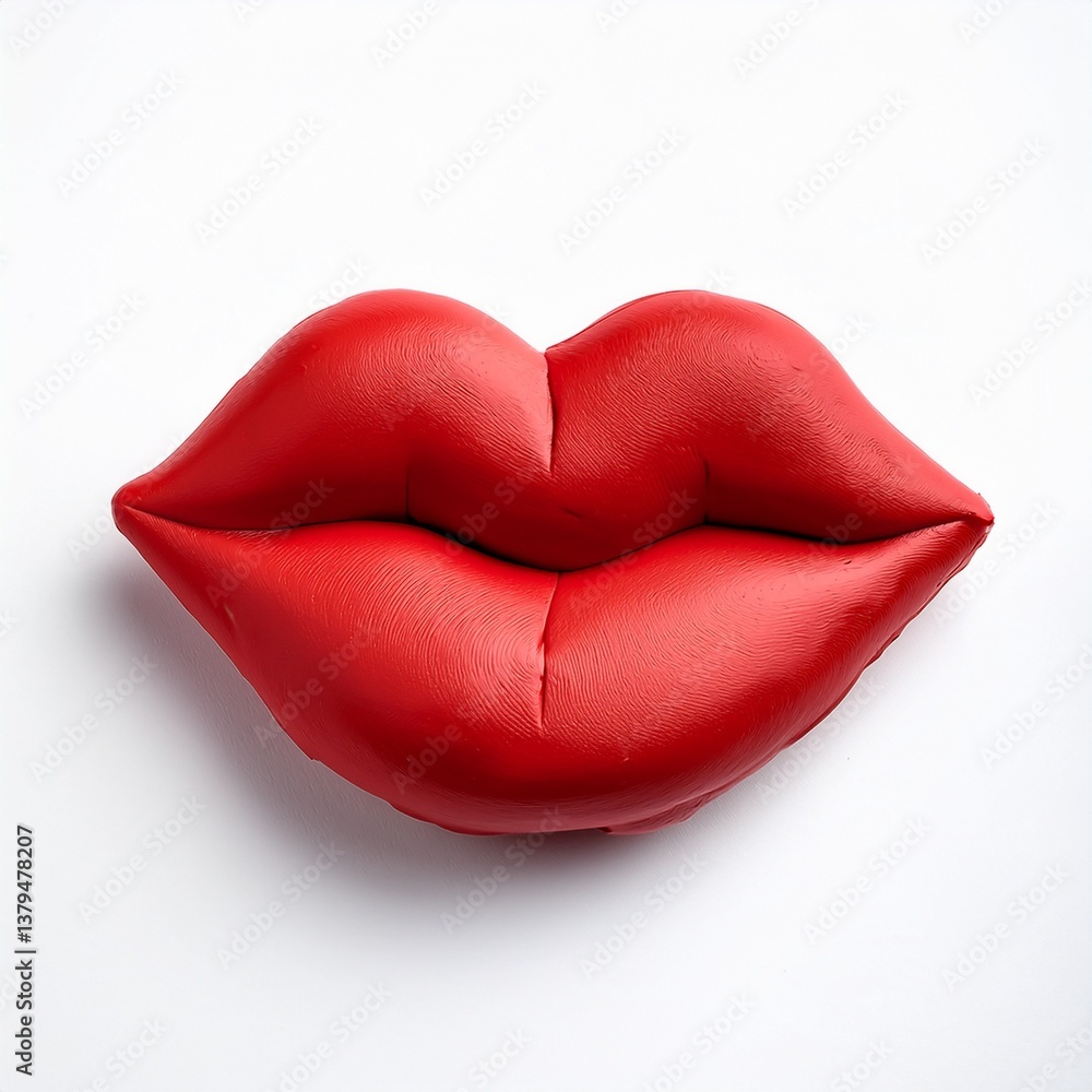 lips symbol made from plasticine modeling clay isolated on white background lips symbol made from plasticine modeling clay isolated on white background