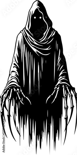 vector sketch illustration silhouette design icon logo symbol face devil demon scary killer maniac in horror movie 