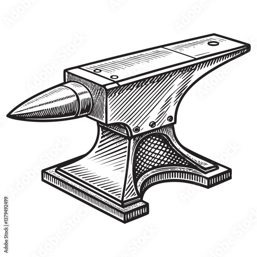anvil vector engraving illustration