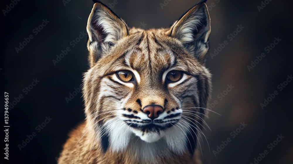 Close Up Portrait of a Majestic Lynx with Intense Eyes Gaze Close Up Portrait of a Majestic Lynx with Intense Eyes Gaze