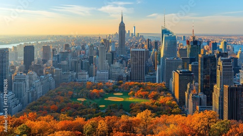 Autumnal NYC Skyline with Central Park