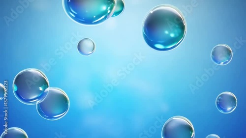 Wallpaper Mural 青のグラデーションの透明な泡4 Torontodigital.ca