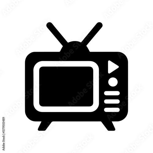 Television smart TV icon with transparent background