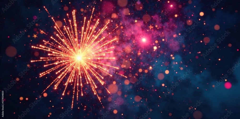 Obraz premium Colors explode in mid air as fireworks burst into thousands of stars and sparks, aerial, display, starburst