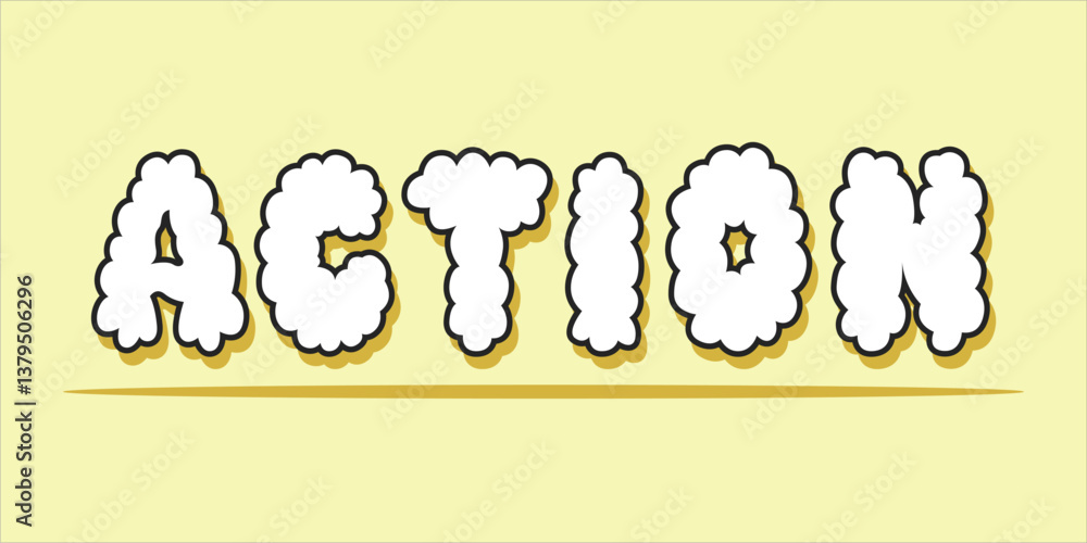 Obraz premium Action is the word on the image. The word is modern typography. The word is written in a bold font