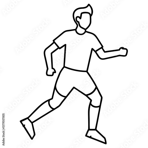 sports striker line art vector