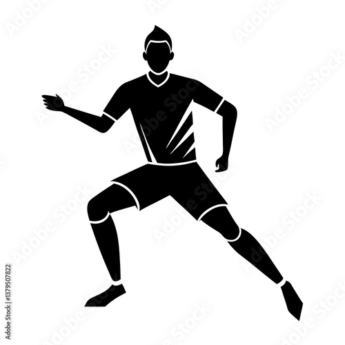 sports striker silhouette vector illustrator