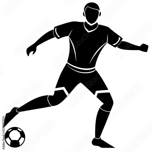 sports striker silhouette vector illustrator