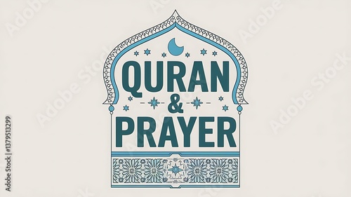 The artwork focuses on the subjects of the quran and prayer