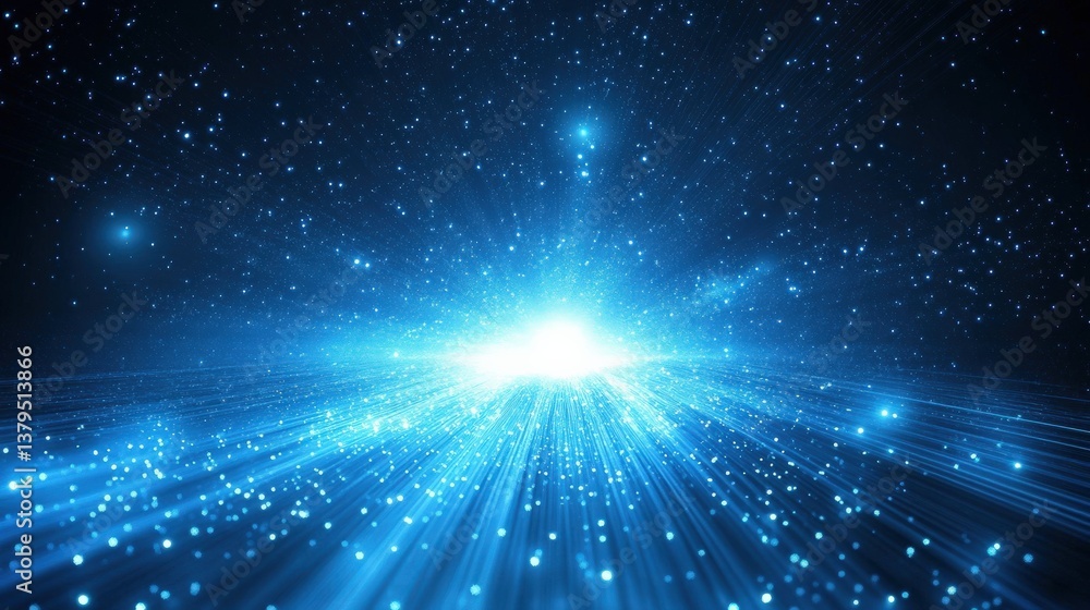 Naklejka premium Cosmic Light Radiating from the Center