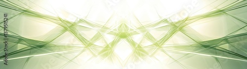 Elegant Abstract Green Light Pattern with Soft Glow and Energy