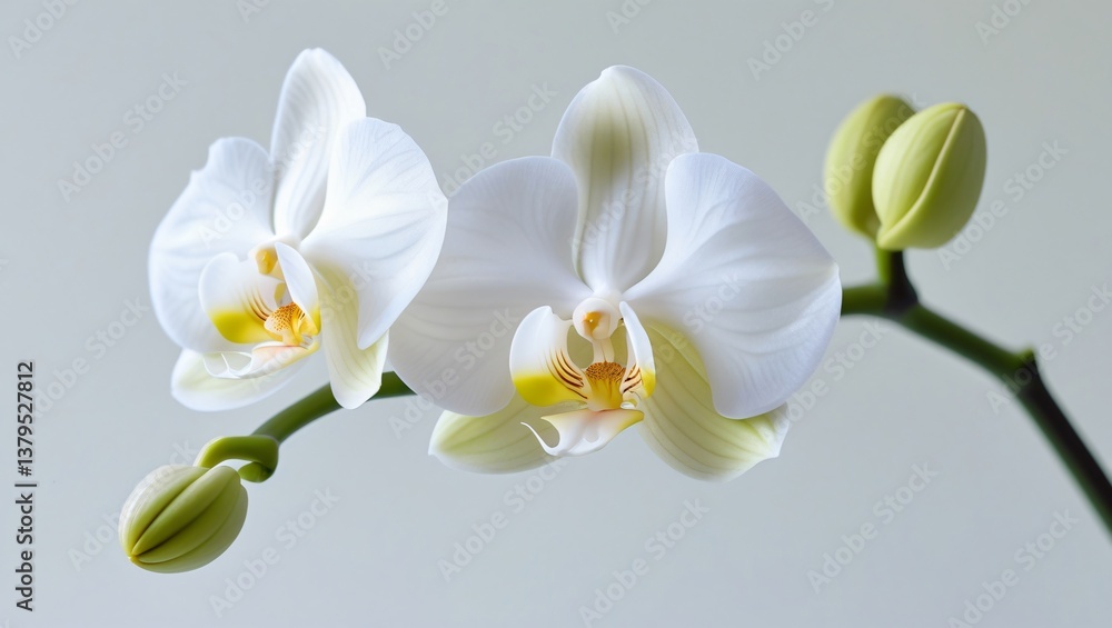 Obraz premium white orchid on white background