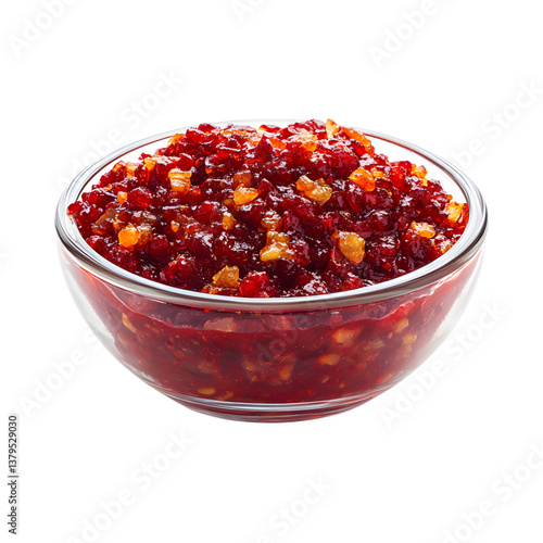 Cranberry Orange Relish Isolated on Transparent Background