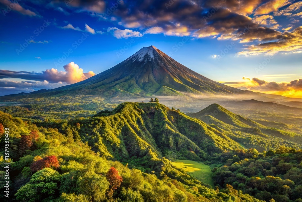 Fototapeta premium Majestic Mountain Peak at Sunrise