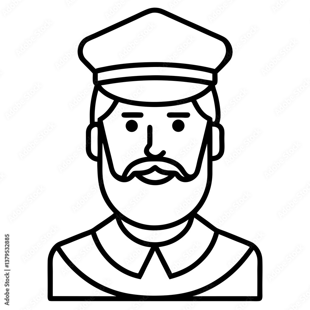 Obraz premium captain line art vector 