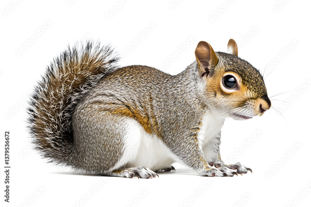 Obraz premium Squirrel Poses: Fluffy Tail, Cute Face