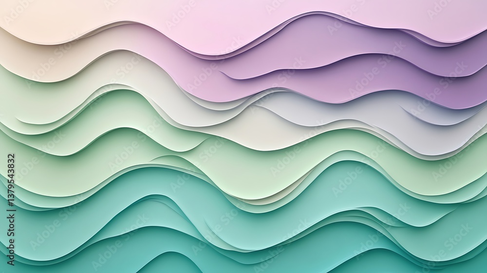 Abstract Pastel Waves Layered Design Abstract Pastel Waves Layered Design