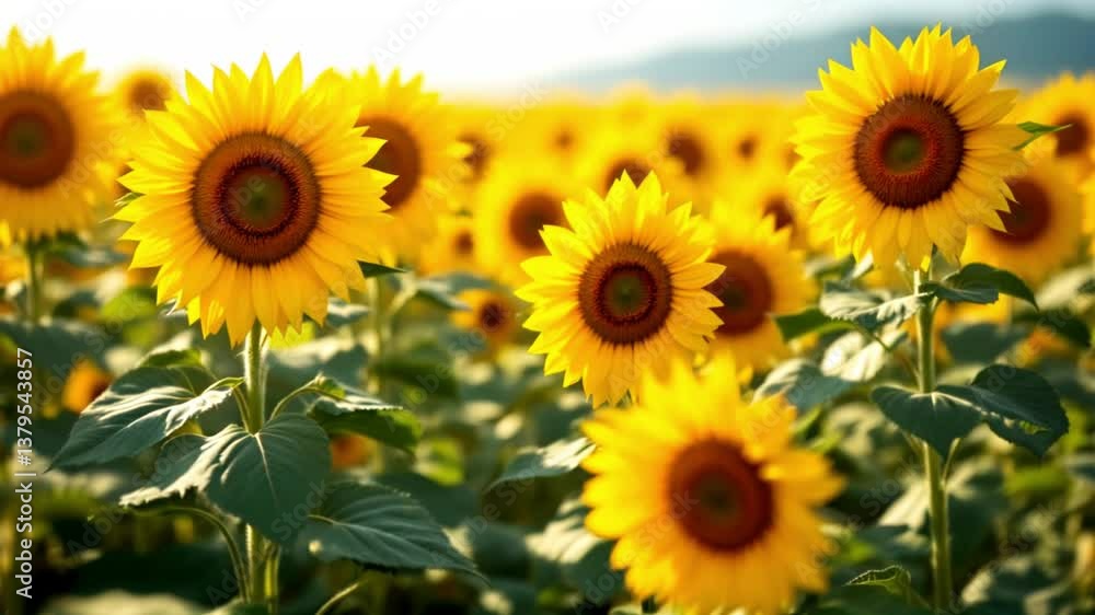 Vibrant Sunflower Field in Full Bloom Vibrant Sunflower Field in Full Bloom