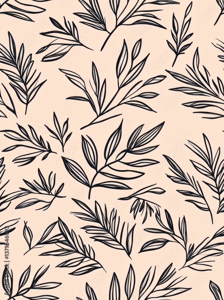 Fototapeta premium A unique pattern of black leaves creating a striking contrast against a light background for bold artistic expression