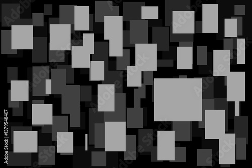 Abstract geometric background features a modern pixelated square pattern, ideal for digital design, web templates, and technology themed visuals. The deep grey color scheme enhances a futuristic.
