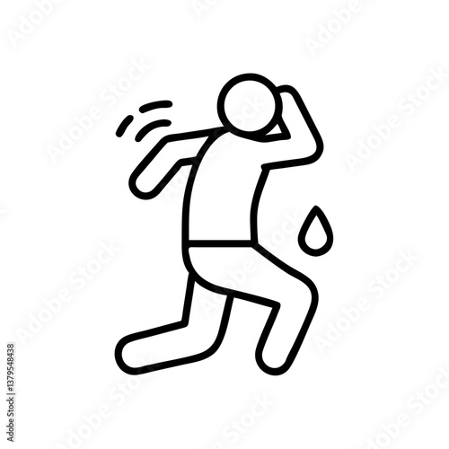 Tired athlete sweating after intense HIIT session