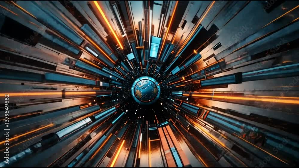 Exploding cybernetic fragments with intense glitch bursts and electrified pulses